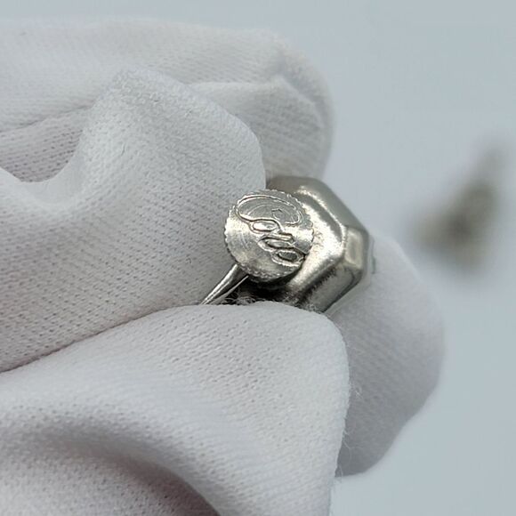 Vintage Coro Earrings Silver Tone Clear Crystal Screwback Earrings #1099 - Picture 9 of 14